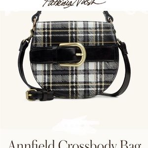 NWT RARE Patricia Nash Black and White Plaid Annfield Crossbody